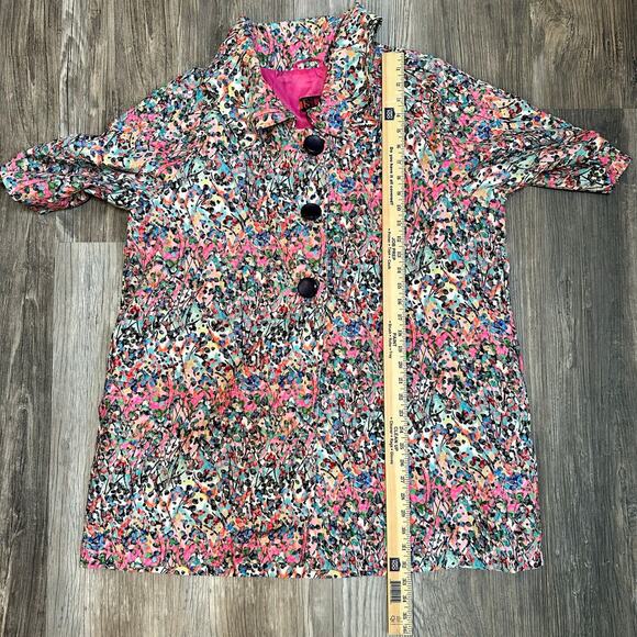Colorful Abstract Print 3/4 Bell-Sleeve Jacket – ISLE by Melis‎ Kozan Design - Picture 7 of 12
